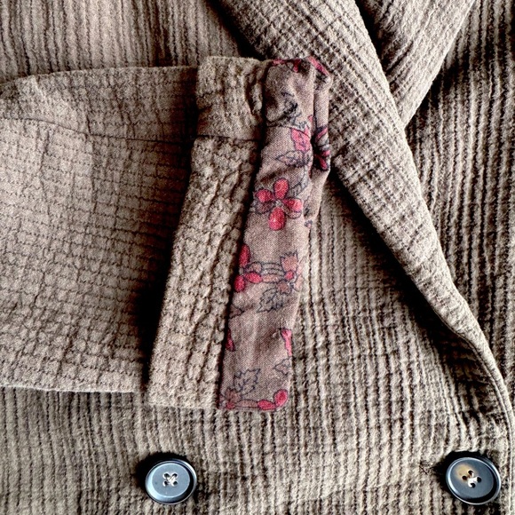 Free People Rowan Blazer in Army Green  Size Small 100% Cotton - Picture 4 of 4